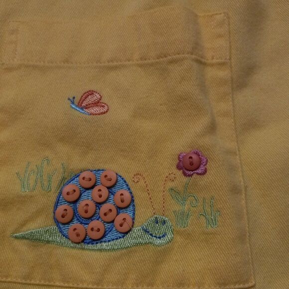CJ Banks Yellow Snail button down Top - Picture 6 of 8